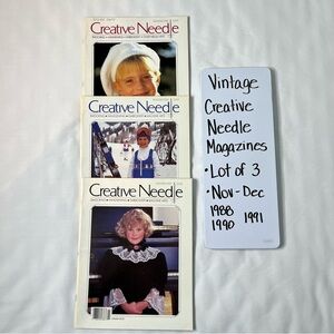 Vintage Creative Needle Magazines. Lot of 3 Nov- Dec (1988, 1990 & 1991)